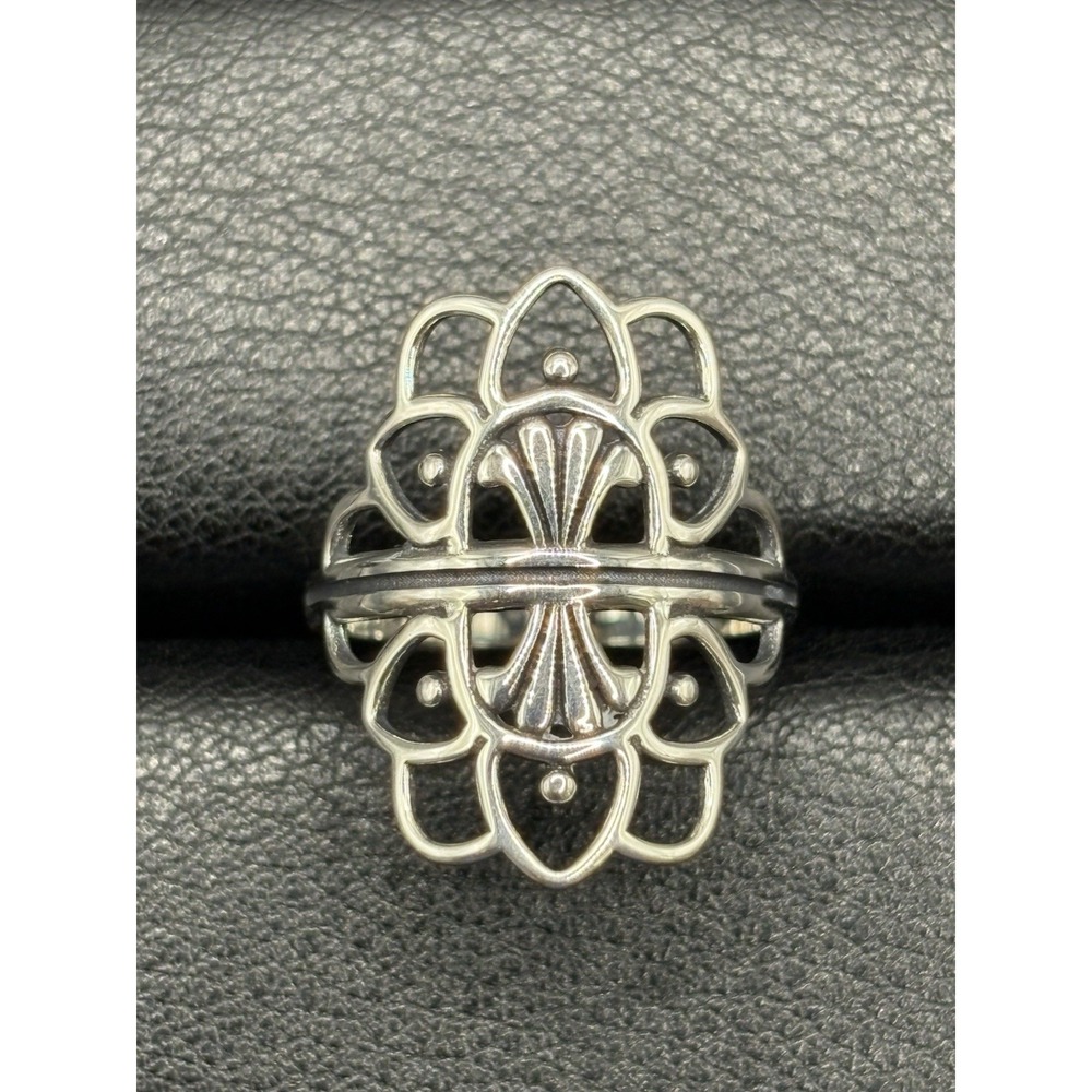 New Condition Sterling Silver Mandala Ring Size 7 J11